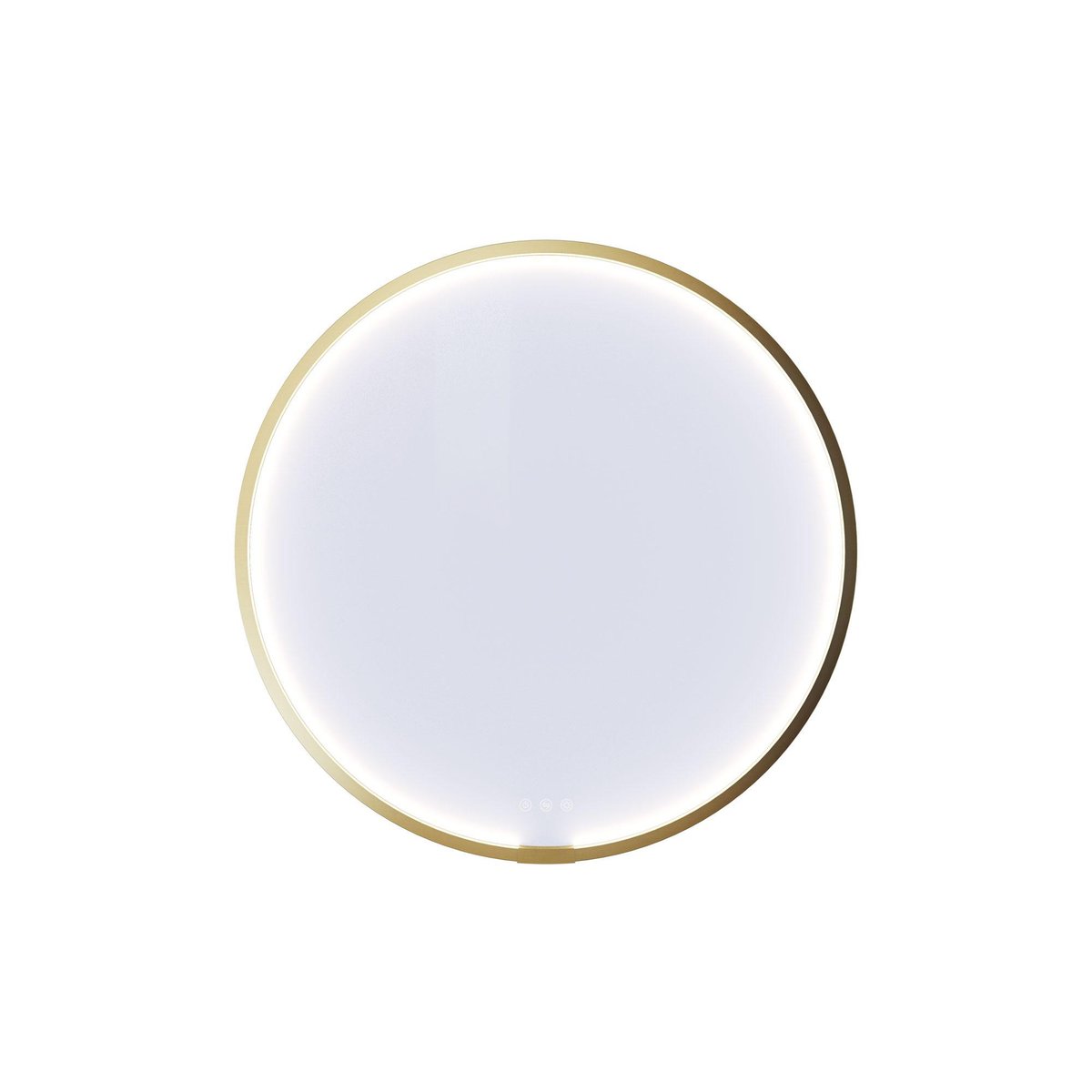Dansani Moon rammespejl Ø75 cm med LED lys, børstet messing