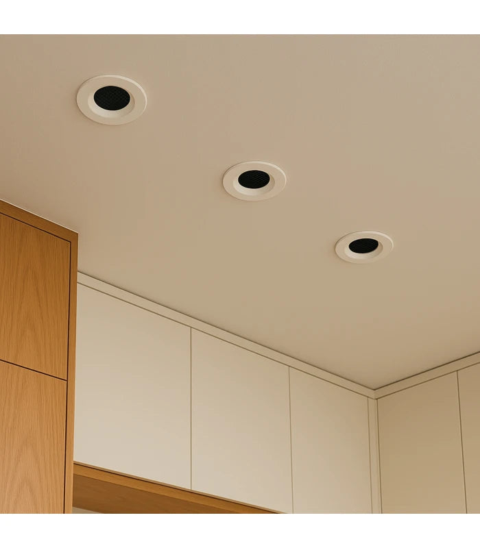 24W Blændfri RA90 CCT Downlight Ø135mm - 3 lyskulører, hvid front, Hul: Ø115mm, Honeycomb