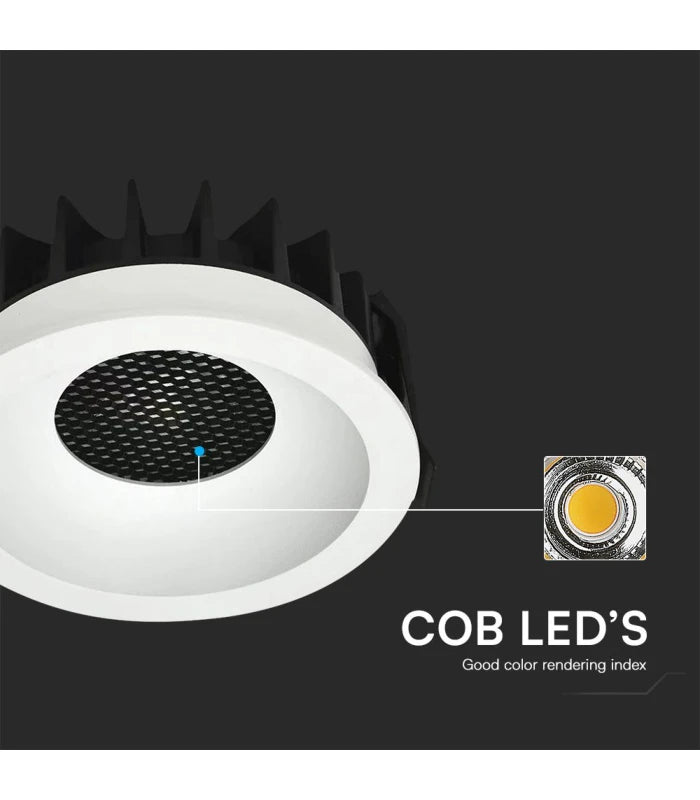 24W Blændfri RA90 CCT Downlight Ø135mm - 3 lyskulører, hvid front, Hul: Ø115mm, Honeycomb