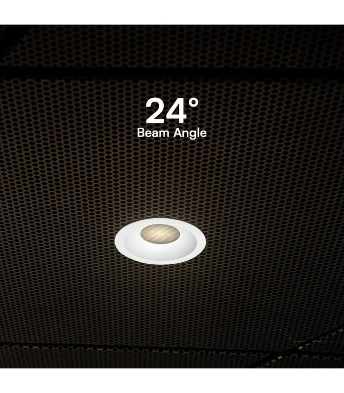 24W Blændfri RA90 CCT Downlight Ø135mm - 3 lyskulører, hvid front, Hul: Ø115mm, Honeycomb