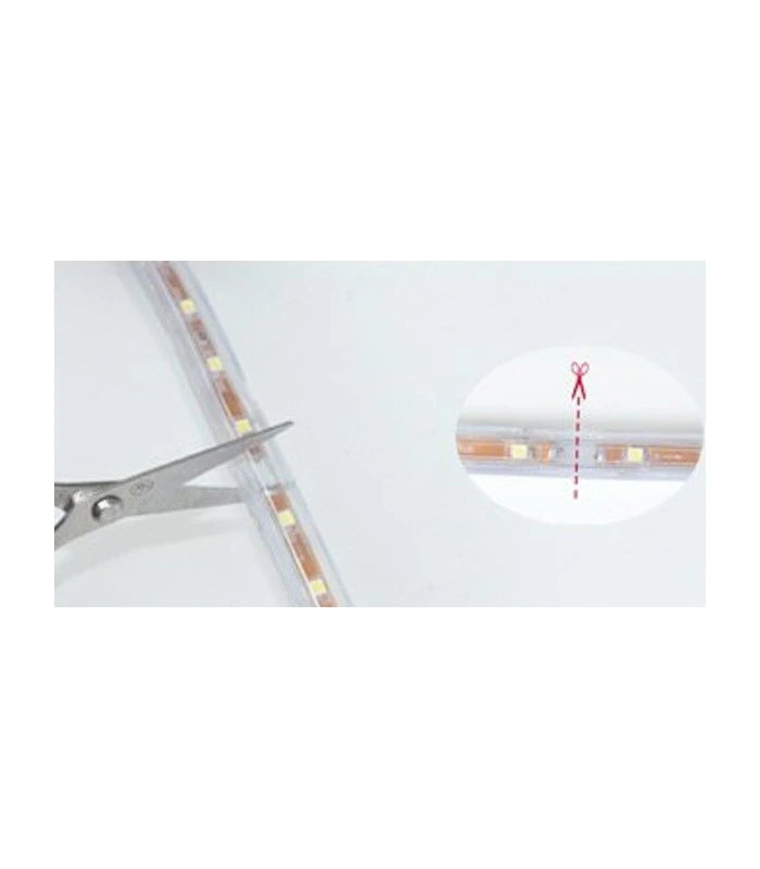 5 meter RGB vandtæt LED strip - 230V, 60 LED, 5W pr. meter!
