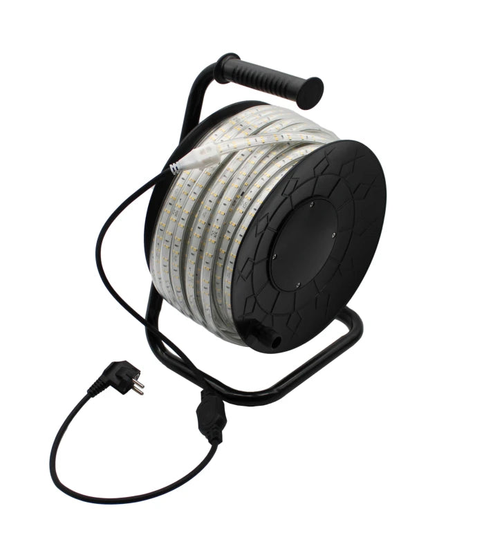 25m Arbejdslys LED strip på tromle ECO - 230V, IP67, 120 LED/m, 9W/m, 1320 lm/m