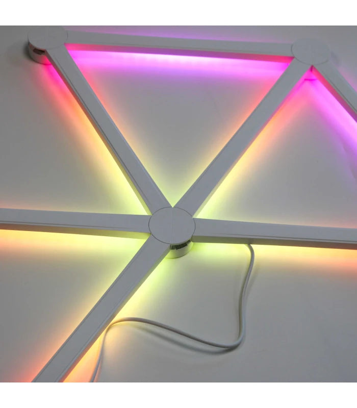 Hexa-Light RGBIC komplet sæt - 9 lysskinner, vægmonteret, Bluetooth app, USB