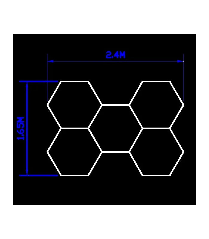 Hexagon LED 5 felter komplet sæt - RA95, 168W. inklusiv strømforsyning