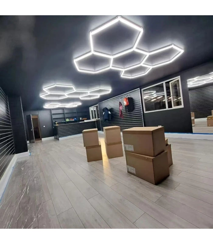 Hexagon LED 5 felter komplet sæt - RA95, 168W. inklusiv strømforsyning