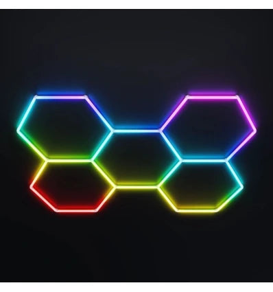 Hexagon RGBIC 5 felter komplet sæt bluetooth controller og strømforsyning