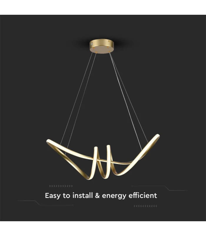 LED Hængelampe - Dekorativ L720x300, 3000K, Champagne Guld