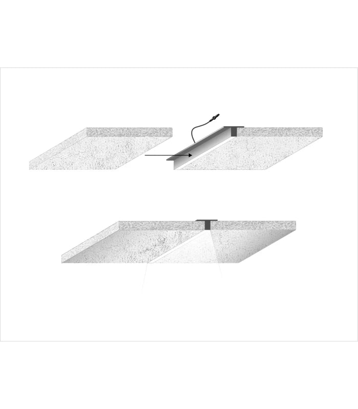 ED Troldtekt Skinne 60 cm, CCT - 19W, Akustilight, Planforsænket, 24V