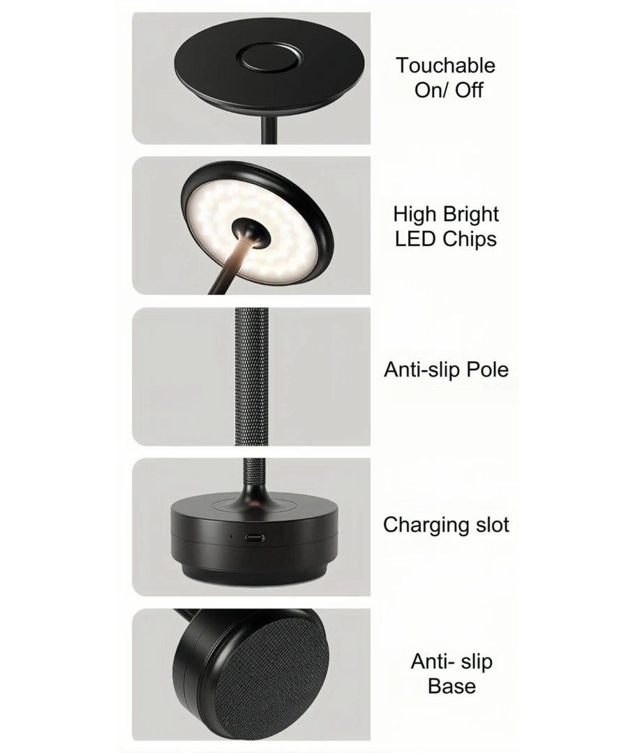 Uppløðilig LED borðlampa Gull/Silvur/Svart