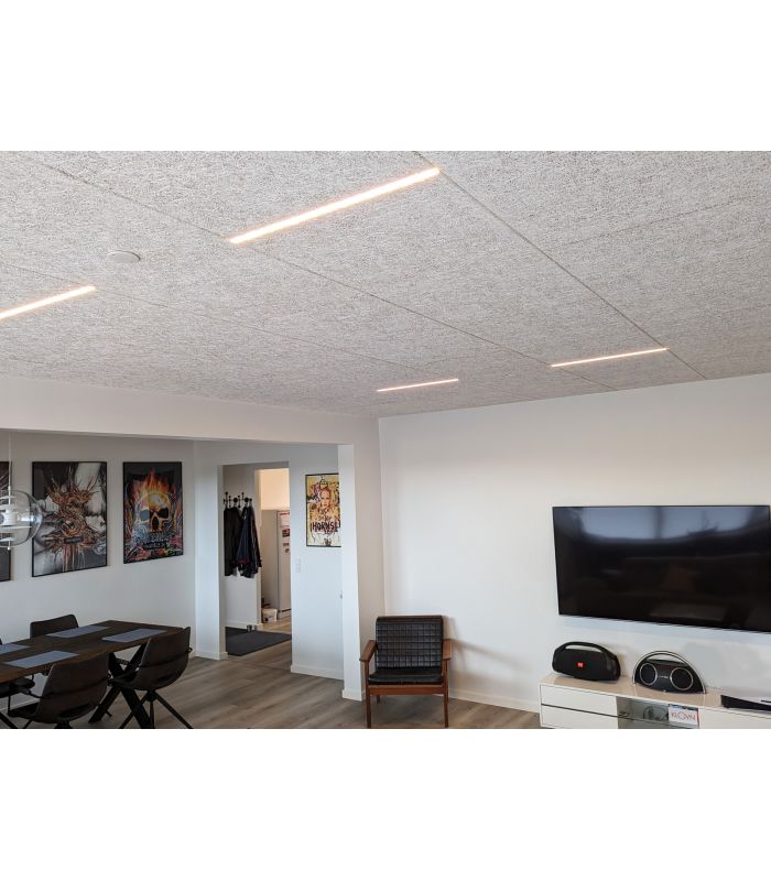 Troldtekt LED Zigbee Skinnesæt 3x60 cm - CCT, Planforsænket, Akustilight inkl. ledninger og driver