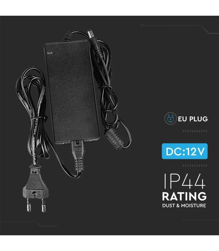 V-Tac 60W strømforsyning til LED strips - 12V DC, 5A, IP44 vådrum