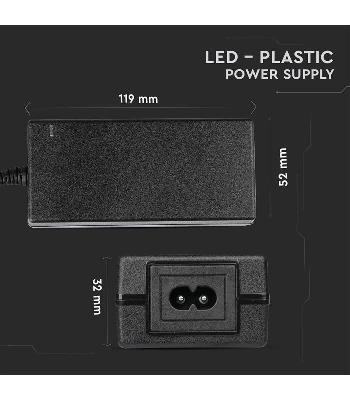 V-Tac 60W strømforsyning til LED strips - 12V DC, 5A, IP44 vådrum