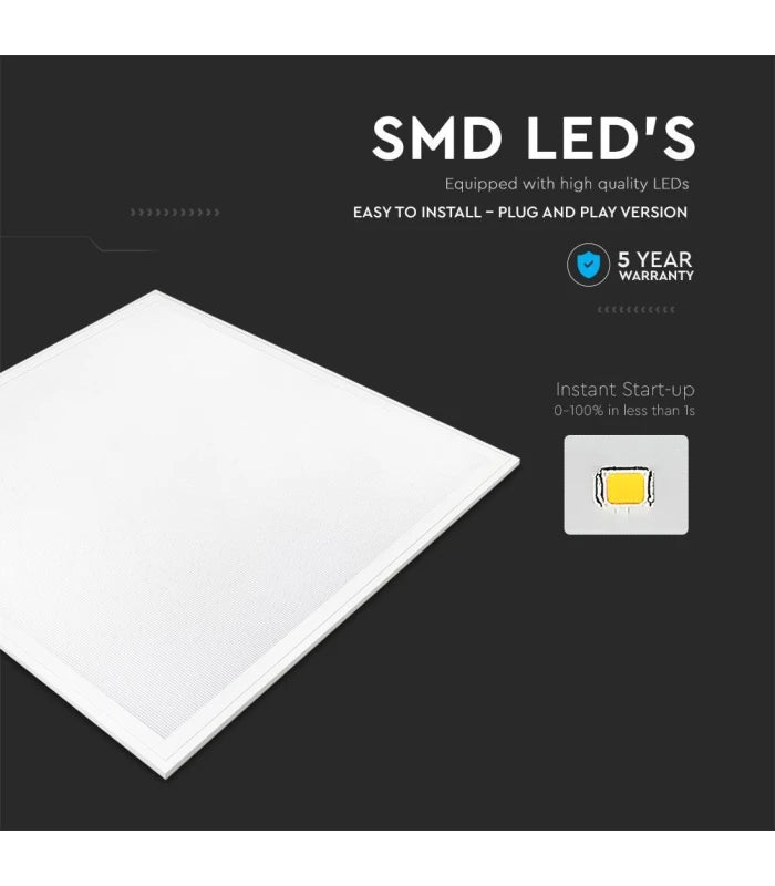 V-Tac LED Panel 60x60 - 29W, Samsung LED chip, flicker free, hvitan kant