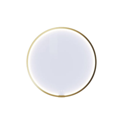 Dansani Moon rammespejl Ø75 cm med LED lys, børstet messing