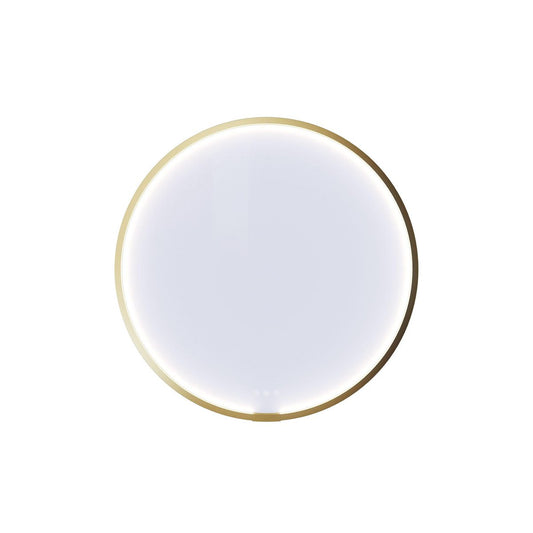 Dansani Moon rammespejl Ø75 cm med LED lys, børstet messing