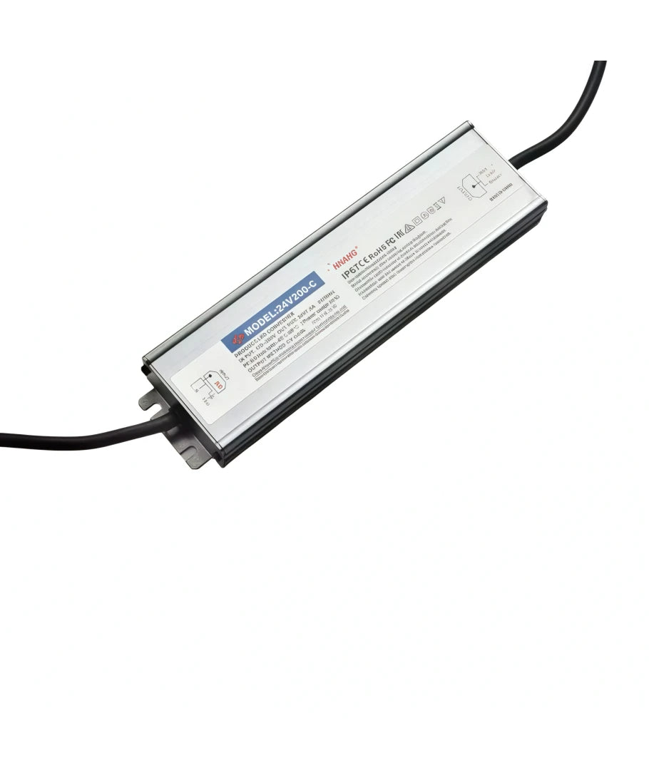 200W / 24V DC strømforsyning 8.3A, IP67 vandtæt, Flicker free