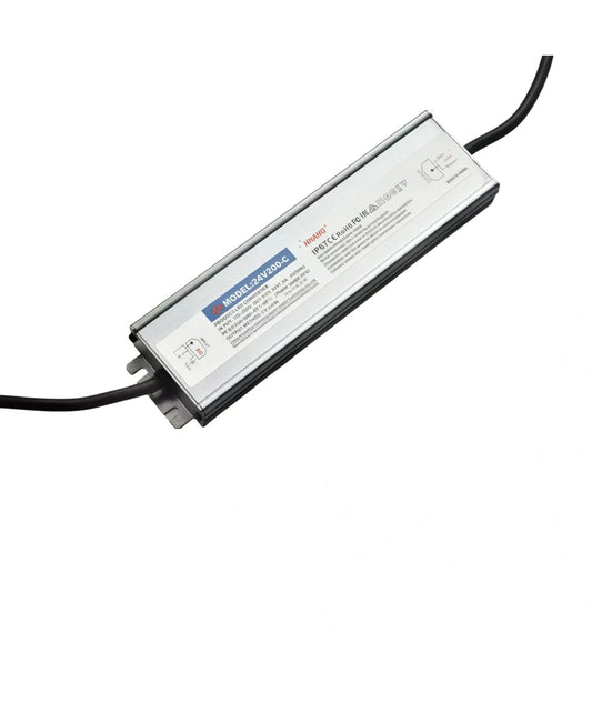 200W / 24V DC strømforsyning 8.3A, IP67 vandtæt, Flicker free