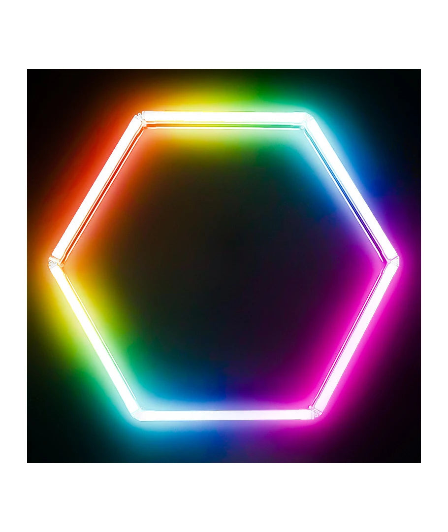 20W Hexagon RGBIC 1 felt komplet sæt Inkl. bluetooth controller og strømforsyning
