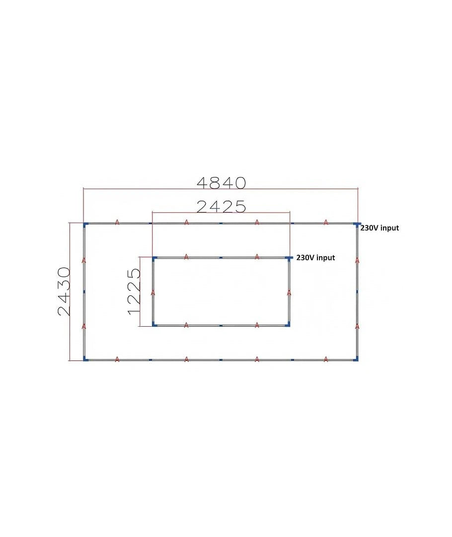 288W RA95 Lysgitter LED 2 rammer komplet sæt Hexagon