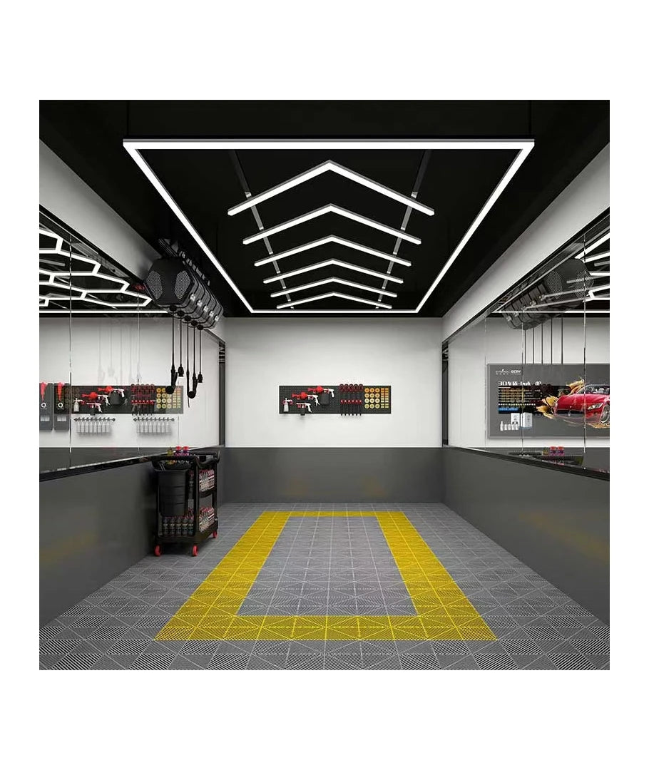 384W RA95 Lysgitter LED + ramme komplet sæt (Hexagon) Inkl. strømtilslutning