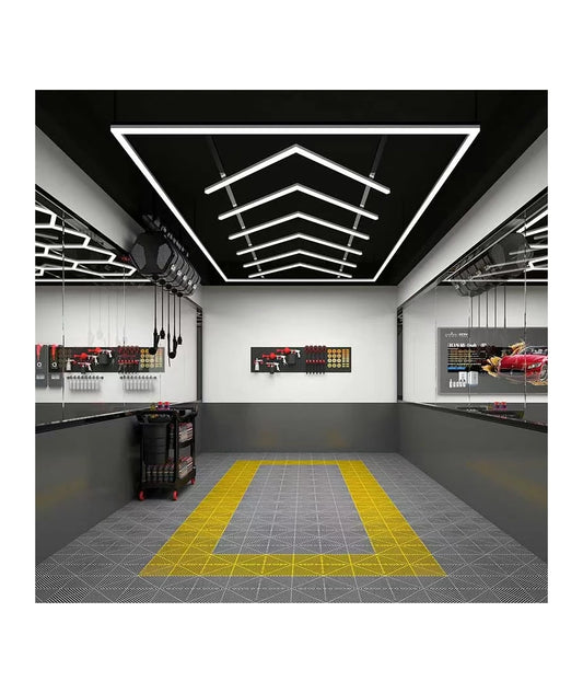 384W RA95 Lysgitter LED + ramme komplet sæt (Hexagon) Inkl. strømtilslutning