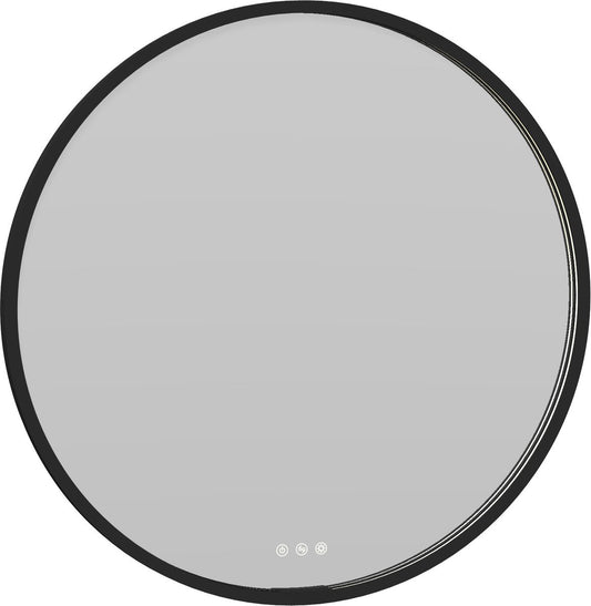 Dansani Moon rammespejl Ø75 cm med LED lys, sort