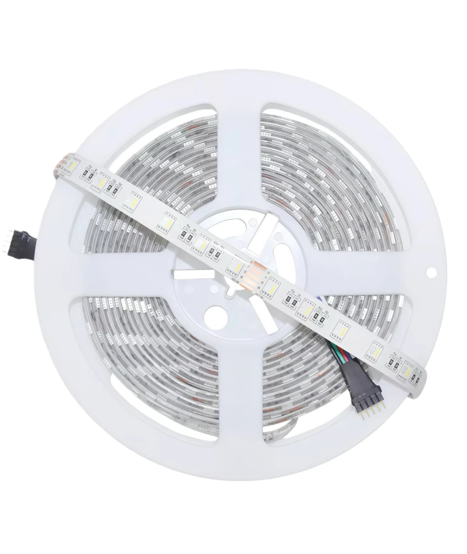 5 meter 12W/m RGB+WW LED strip 24V DC, IP65, 60 LED pr. meter