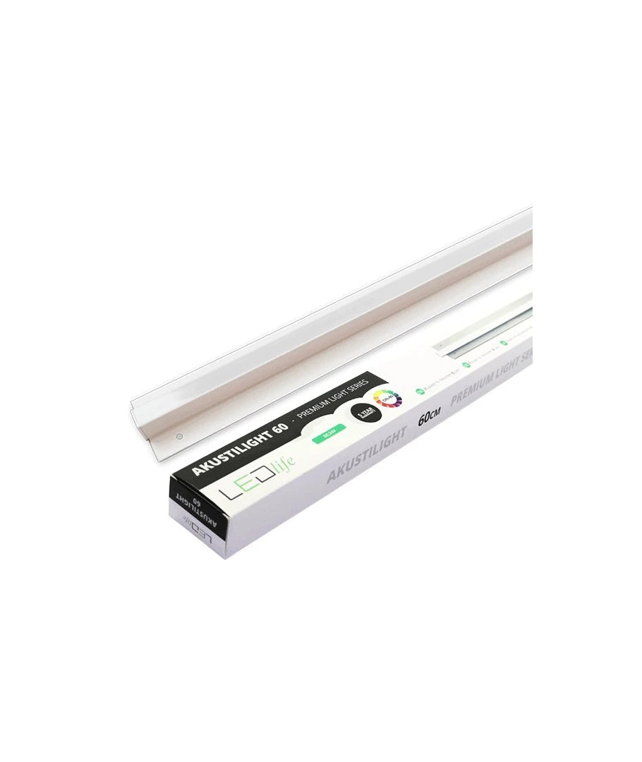 60 cm LED Troldtekt Skinne 19W, Akustilight, Planforsænket, 24V