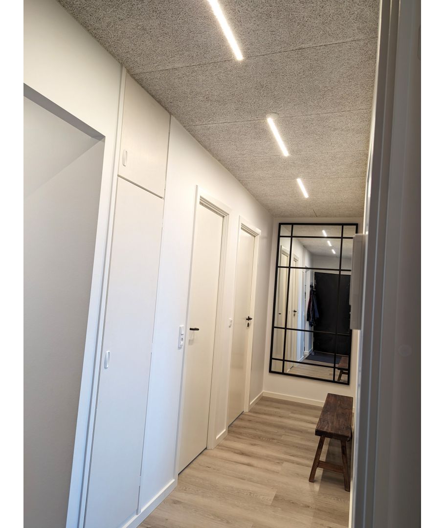 60 cm LED Troldtekt Skinne 19W, Akustilight, Planforsænket, 24V