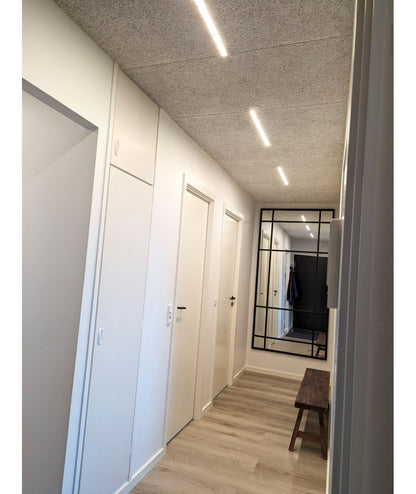 60 cm LED Troldtekt Skinne 19W, Akustilight, Planforsænket, 24V