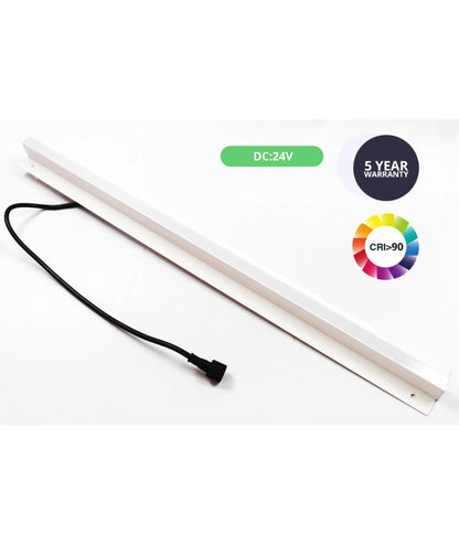 60 cm LED Troldtekt Skinne 19W, Akustilight, Planforsænket, 24V