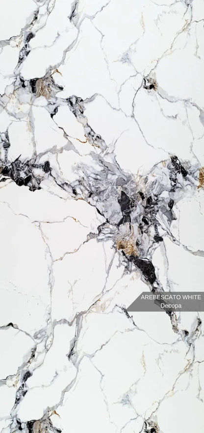 Stone   PVC   marmor   panel   –   Arabescato‑White