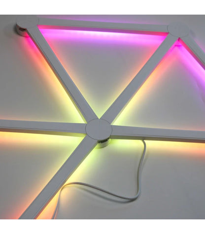 Hexa-Light RGBIC komplet sæt - 9 lysskinner, vægmonteret, Bluetooth app, USB