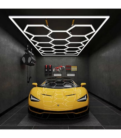 Hexagon LED 14 felter + ramme komplet sæt