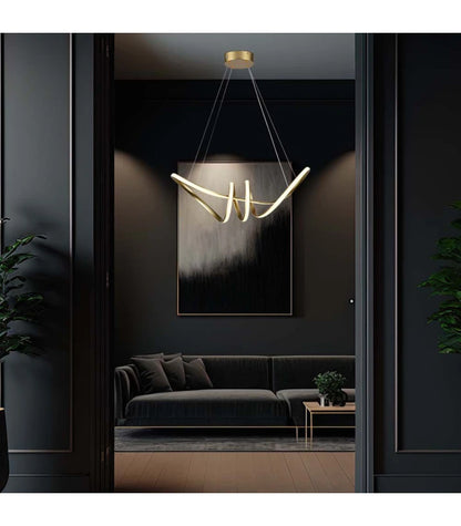 LED Hængelampe - Dekorativ L720x300, 3000K, Champagne Guld