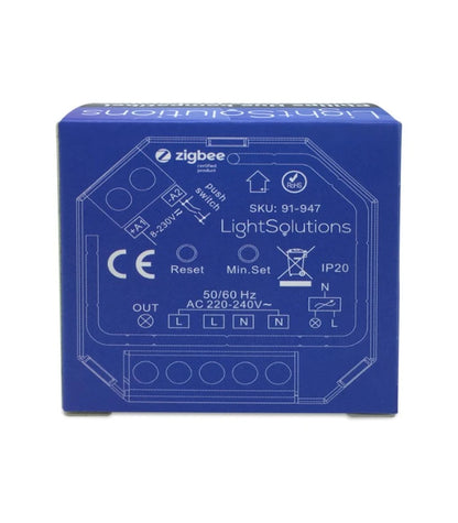 Mini ZigBee Triac Lysdæmper - 200W, Push dæmp
