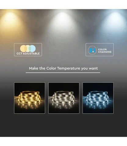 Outlet: V-Tac 14W/m CCT LED strip - 5m, IP20, 120 LED pr. meter, 24V