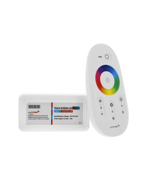 RGB controller med fjernbetjening - RF trådløs, 12V (216W), 24V (432W)