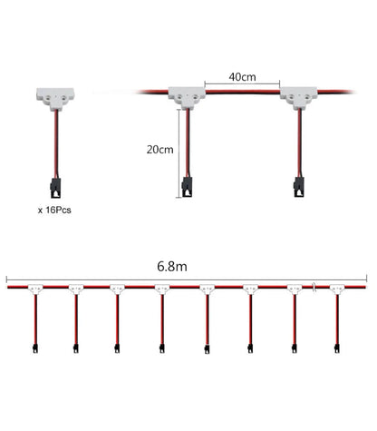 Trappe LED COB stripsæt - Op til 16 trin, 11W per trin, 24V, IP20, tænd/sluk