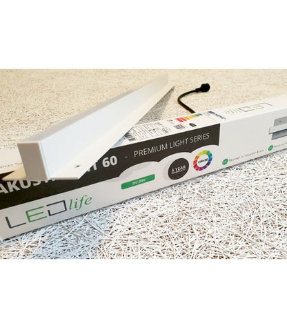 Troldtekt LED Zigbee Skinnesæt 6x60 cm - CCT, Planforsænket, Akustilight inkl. ledninger og driver